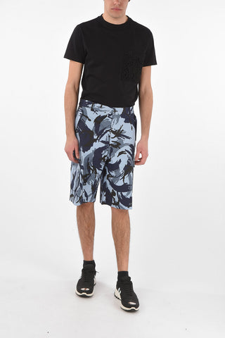 Shorts Cargo in Cotone con Stampa Camouflage