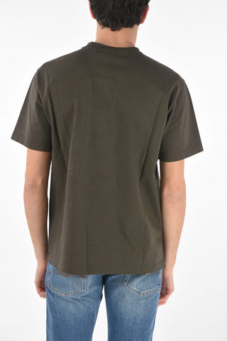 Crew Neck Zipped Vertical Breast-pocket T-Shirt