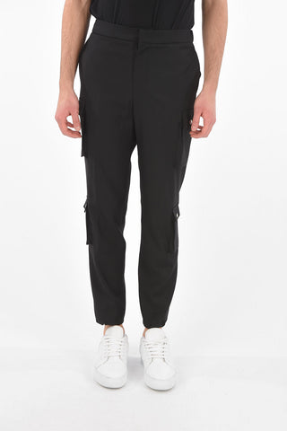 Ankle Drawstring Wool Cargo Pants