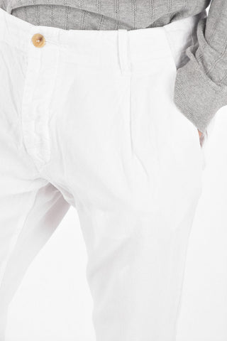 Single-pleated 4 Pocket Linen Blend Pants