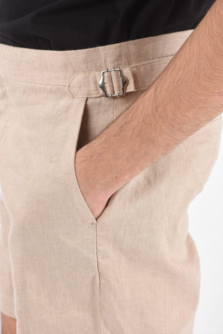 4 Pocket Linen Blend Shorts