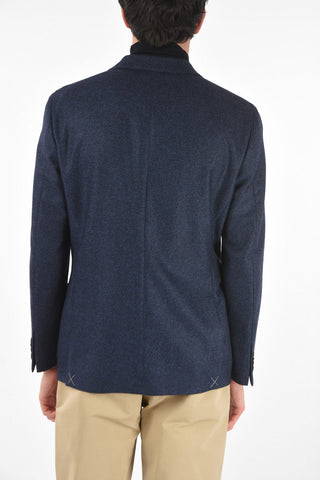Honeycomb Virgin Wool 2 buttons EASY Blazer with patch pockets