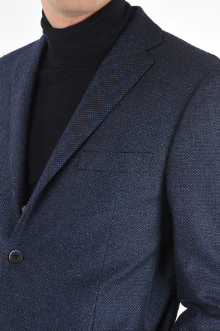 Honeycomb Virgin Wool 2 buttons EASY Blazer with patch pockets
