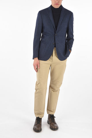 Honeycomb Virgin Wool 2 buttons EASY Blazer with patch pockets