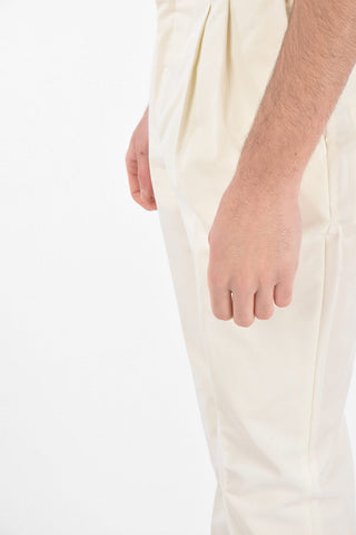 Pantaloni 4 Tasche in Misto Cotone a 2 Pinces