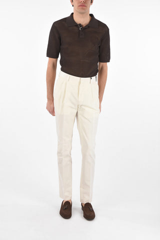 Pantaloni 4 Tasche in Misto Cotone a 2 Pinces