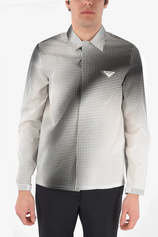 Hidden Fastening DIGITAL SQUARE Cotton Shirt