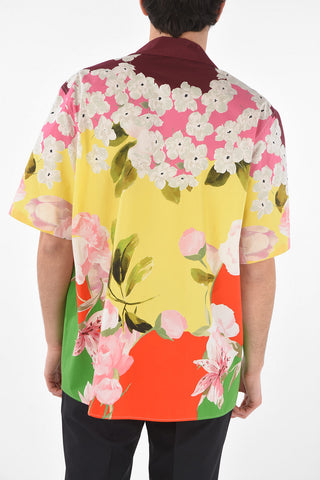 Camicia a Maniche Corte con Motivo Floreale