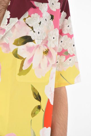 Camicia a Maniche Corte con Motivo Floreale
