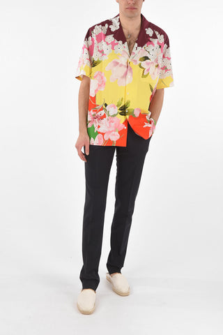 Camicia a Maniche Corte con Motivo Floreale