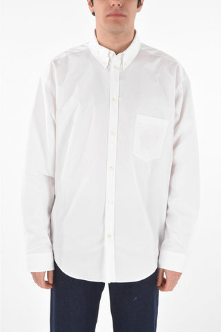 Button-down Collar Embroidered Cotton Shirt
