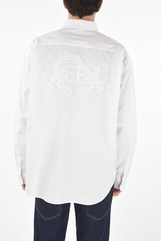 Button-down Collar Embroidered Cotton Shirt