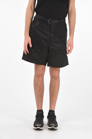 Patchwork Nylon Shorts with Belt