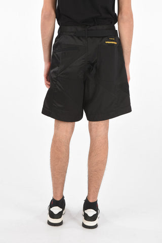 Patchwork Nylon Shorts with Belt