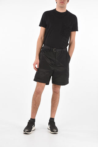 Patchwork Nylon Shorts with Belt