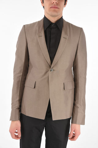Peak Lapel Silk Blend Blazer