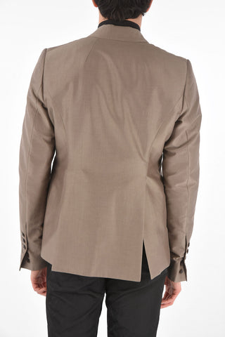 Peak Lapel Silk Blend Blazer