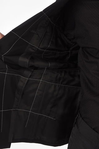 HOMME PLUS Giacca Monopetto in Lana con Cuciture a Vista