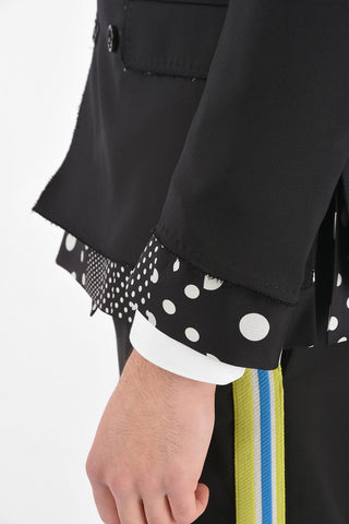 Double-breasted Blazer with Polka Dot Lining