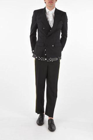 Double-breasted Blazer with Polka Dot Lining