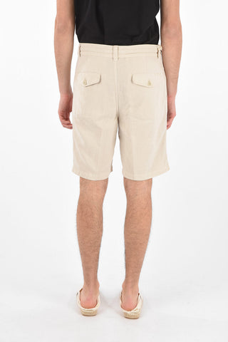 Single-pleated Linen Blend Shorts