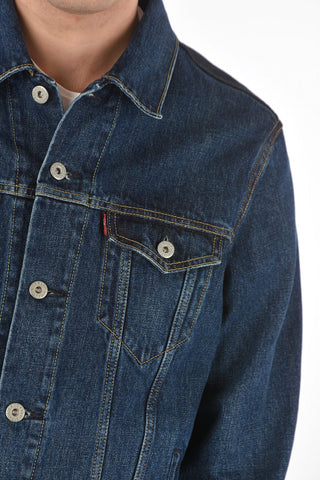 Plaid Check Wool Detail Denim Jacket