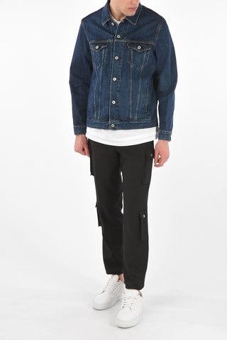 Plaid Check Wool Detail Denim Jacket