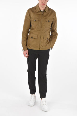 Front Zipped Denim Saharan Jacket
