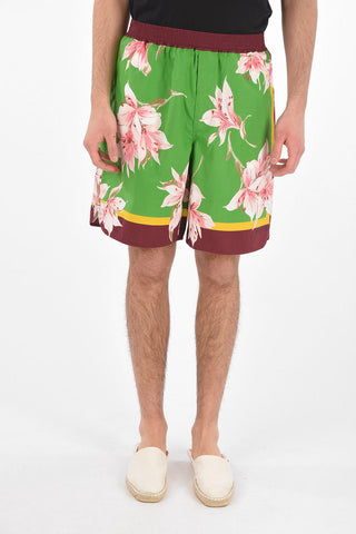 4 Pocket Floral Patterned Cotton Shorts