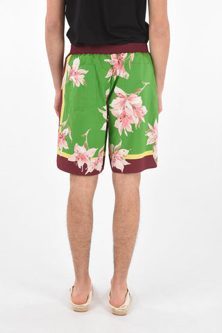 4 Pocket Floral Patterned Cotton Shorts
