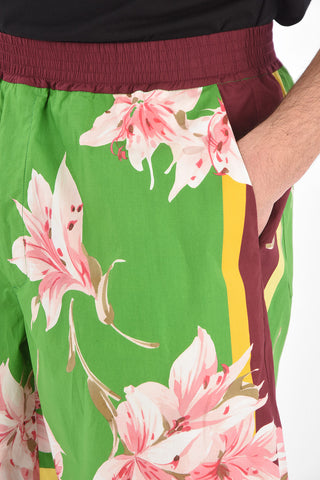 4 Pocket Floral Patterned Cotton Shorts