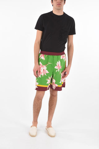 4 Pocket Floral Patterned Cotton Shorts