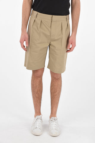 4 Pocket Double-pleated Cotton Shorts
