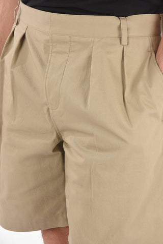 4 Pocket Double-pleated Cotton Shorts