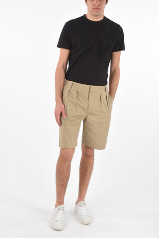 4 Pocket Double-pleated Cotton Shorts