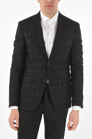 Single-breasted Flap Pocket District Check Blazer