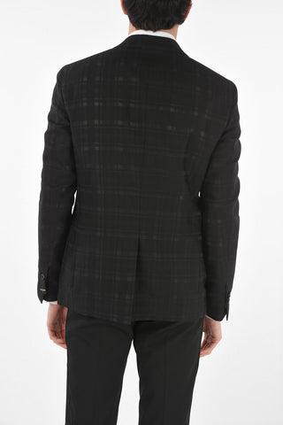Blazer Monopetto District Check con Tasche ad Aletta