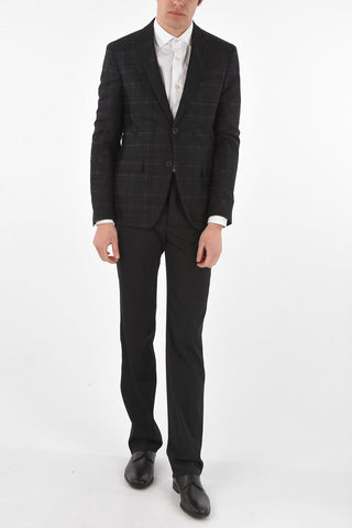 Single-breasted Flap Pocket District Check Blazer