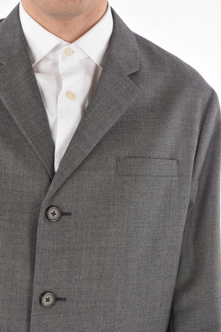 3 Button Unlined Wool Coat