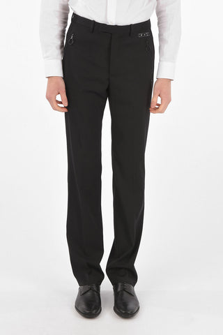 Pantaloni 4 Tasche con Bande Laterali in Raso