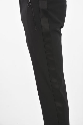 Pantaloni 4 Tasche con Bande Laterali in Raso
