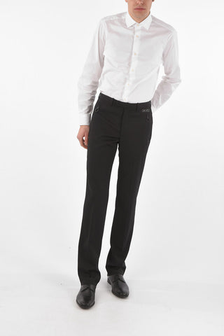 Pantaloni 4 Tasche con Bande Laterali in Raso