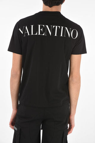 Lace Breast-pocket Cotton T-Shirt with Logo