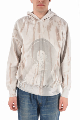 Hooded Tye-dye Sweatshirt with Print