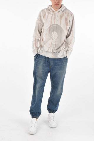 Hooded Tye-dye Sweatshirt with Print