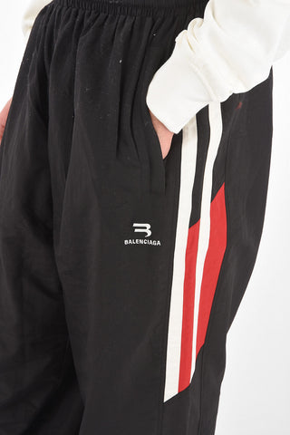 Pantaloni tracksuit oversize con elastico in vita