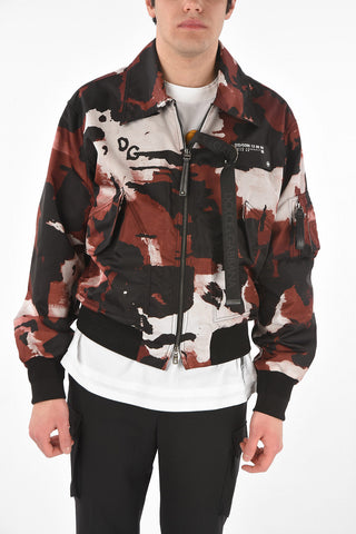 Removable Detail Multipocket Nylon Bomber Jacket