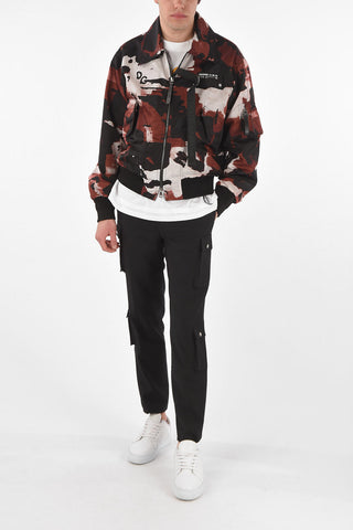 Removable Detail Multipocket Nylon Bomber Jacket