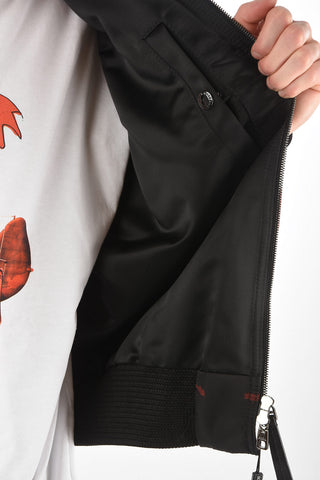 Removable Detail Multipocket Nylon Bomber Jacket