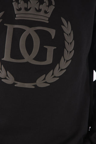 Crew Neck Embossed Logo Brushed Cotton Sweatshirt
